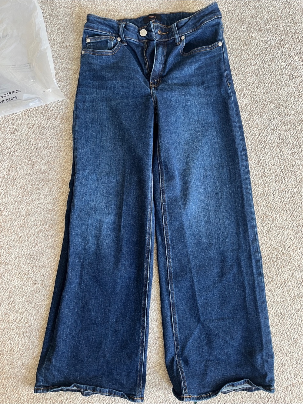 Quince Wide-Leg Jeans in Dark Blue Denim